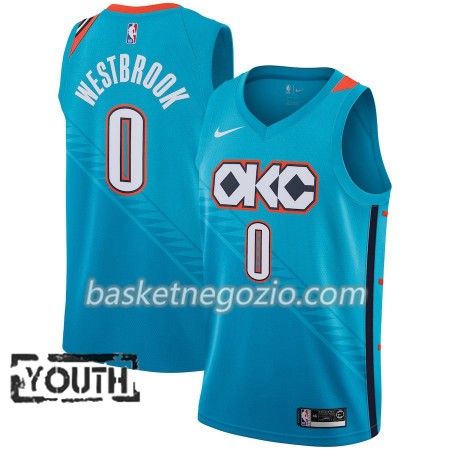 Canotte Bambino Oklahoma City Thunder Russell Westbrook 0 2018-19 Nike City Edition Blu Swingman